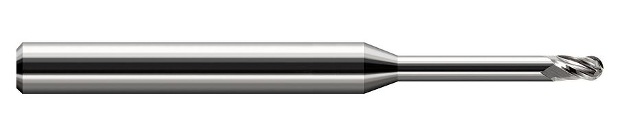 Picture of Harvey Tool 34227 Dia 0.69mm LOC 0.0410 OAL2.50 End Mill Standard Flute Standard Helix Carbide Uncoated Single End Ball NoseBall